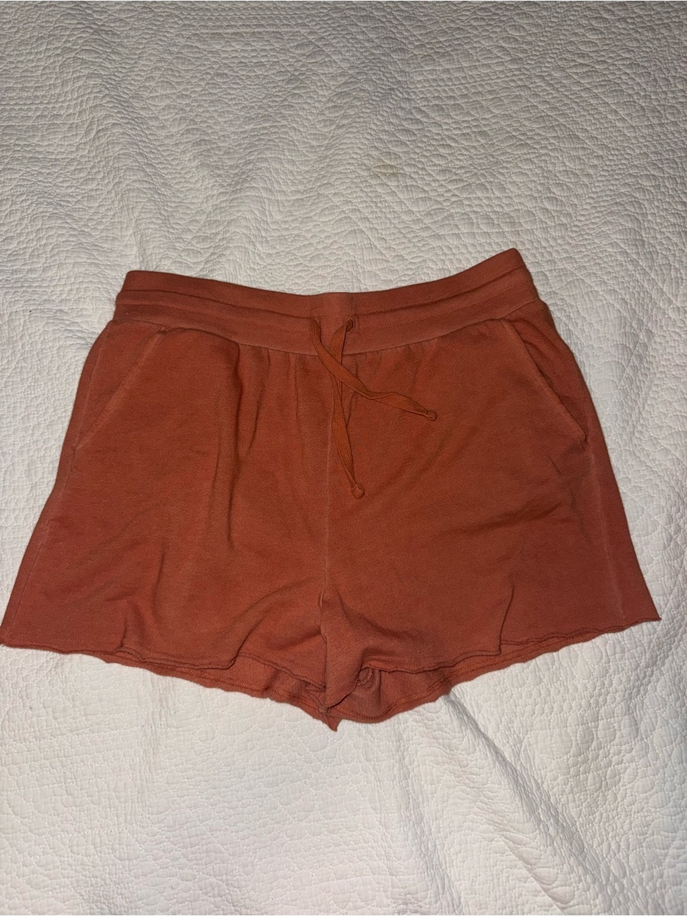 Rust Orange Drawstring sweatshorts - Picture 2 of 4